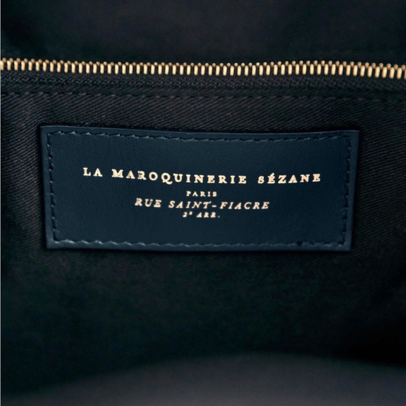 Sezane Maxi Farrow Bucket Bag NWOT NAVY - Picture 3 of 15